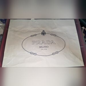 Prada Gift Bag White 14" X 10" GUC